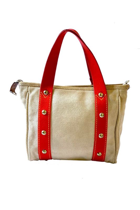 LOUIS VUITTON ANTIGUA CABAS CANVAS AND LEATHER BAG