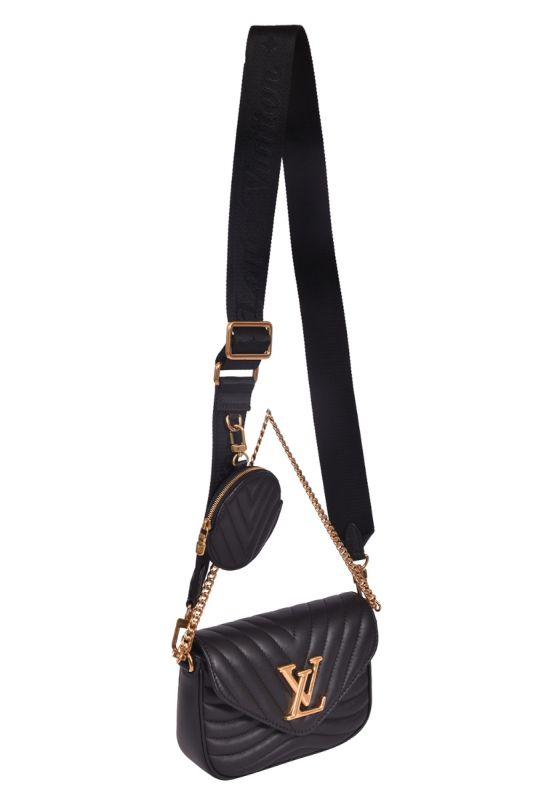 Louis Vuitton Black Calfskin Quilted Leather New Wave Multi -Pochette
