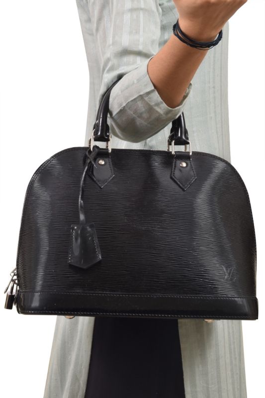 Louis Vuitton Black Epi Leather Alma PM Handbag