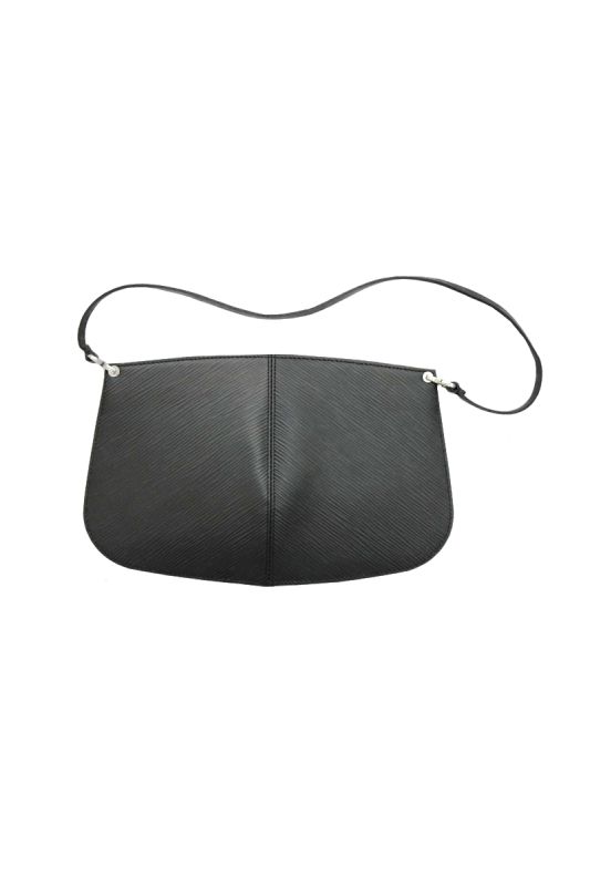 LOUIS VUITTON BLACK EPI LEATHER DEMI LUNE POCHETTE BAG
