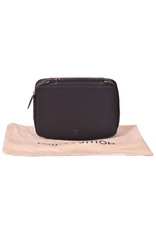 Louis Vuitton Black Epi Leather Cosmetic Travel Bag