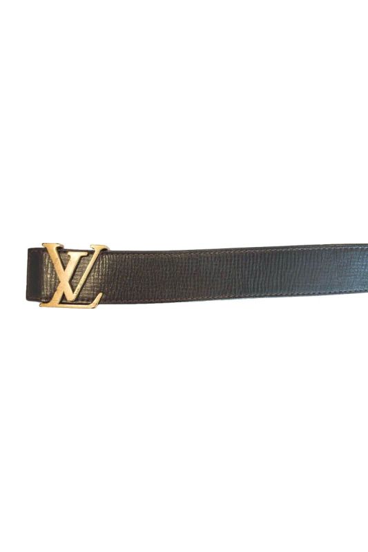 LOUIS VUITTON BLACK INITIALS BELT