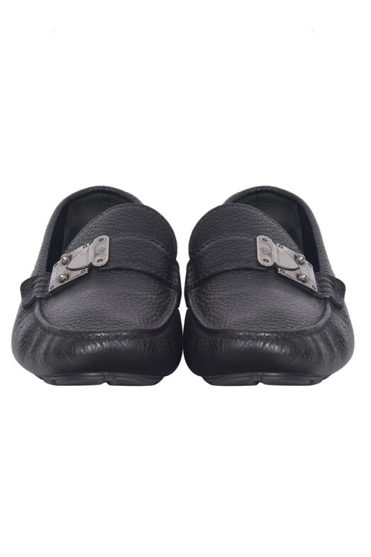 Louis Vuitton Black Leather Lombok Driving Loafers