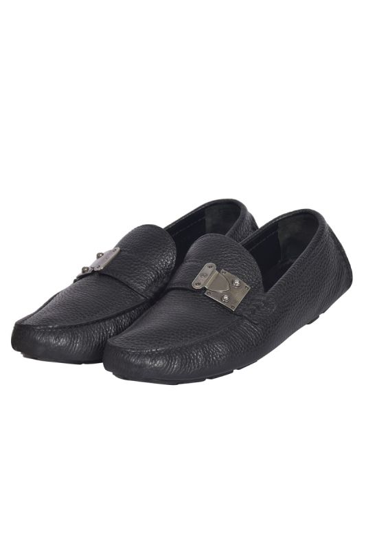 Louis Vuitton Black Leather Lombok Driving Loafers