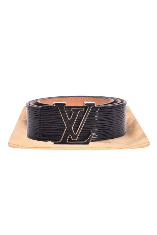Louis Vuitton Black Patent Epi Leather  Belt