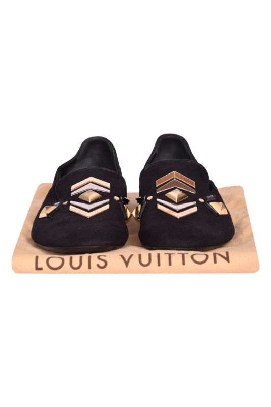 Louis Vuitton Black Suede Loafers