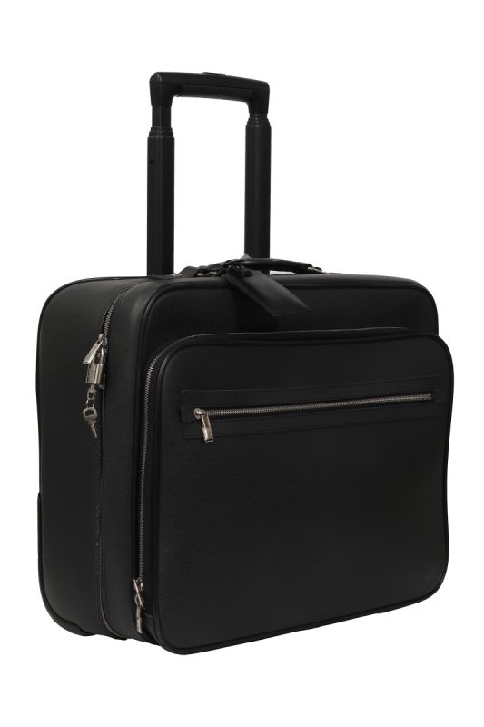 LOUIS VUITTON BLACK TAIGA LEATHER PILOT CASE