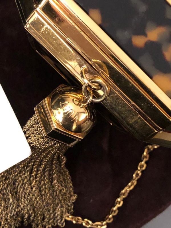 LOUIS VUITTON BROWN/GOLD MINAUDIERE BIJOU SLING