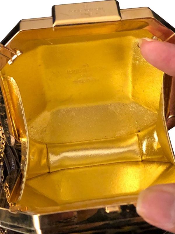 LOUIS VUITTON BROWN/GOLD MINAUDIERE BIJOU SLING