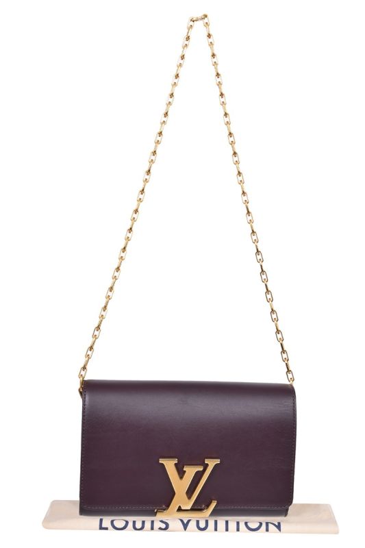 Louis Vuitton Burgundy Calfskin Leather Chain Louise Sling Bag