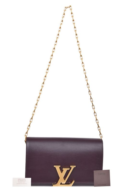 Louis Vuitton Burgundy Calfskin Leather Chain Louise Sling Bag