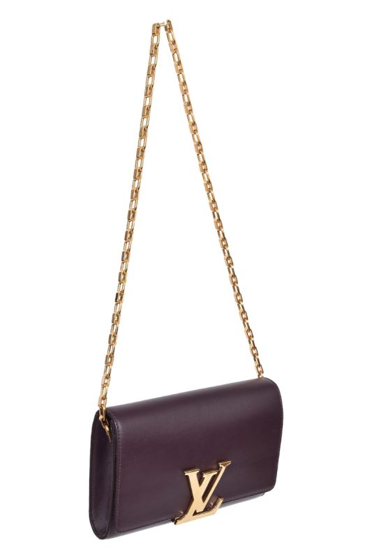 Louis Vuitton Burgundy Calfskin Leather Chain Louise Sling Bag