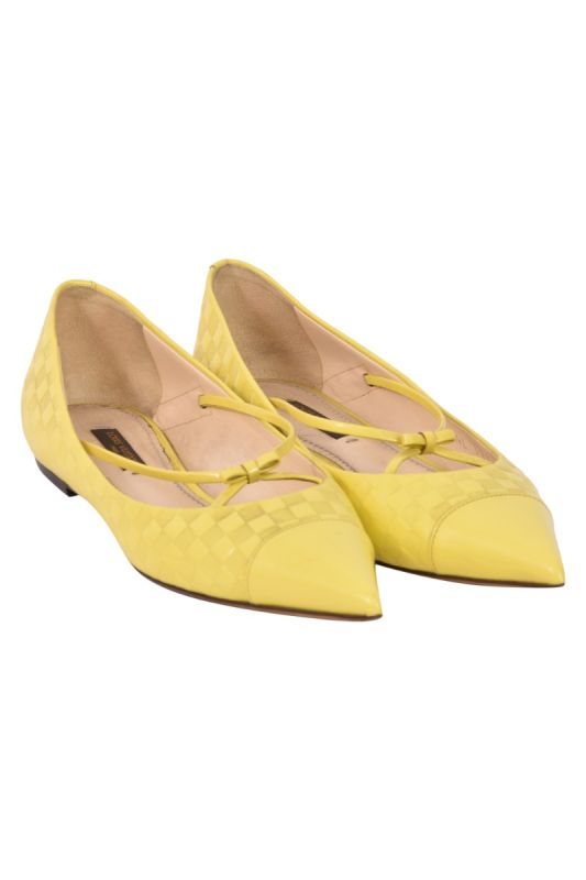 Louis Vuitton Damier Check Fluroscent Yellow Flats