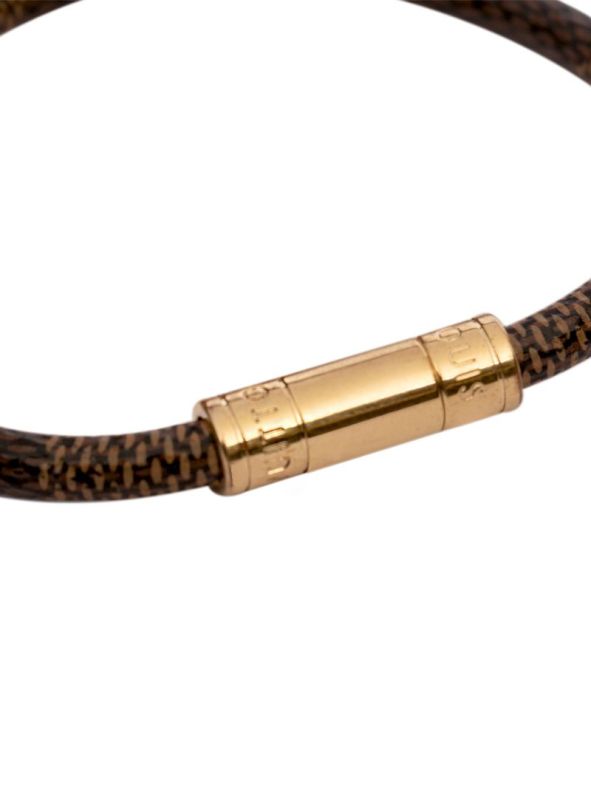 LOUIS VUITTON DAMIER EBENE KEEP IT GOLD BRACELET