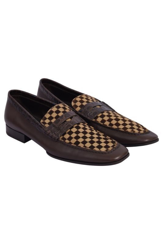 Louis Vuitton DamierSauvage Pony Hair &Leather  Loafers