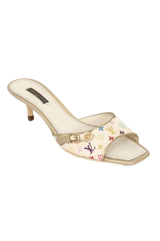 Louis Vuitton EU 37 Multicolor Monogram Kitten Heel