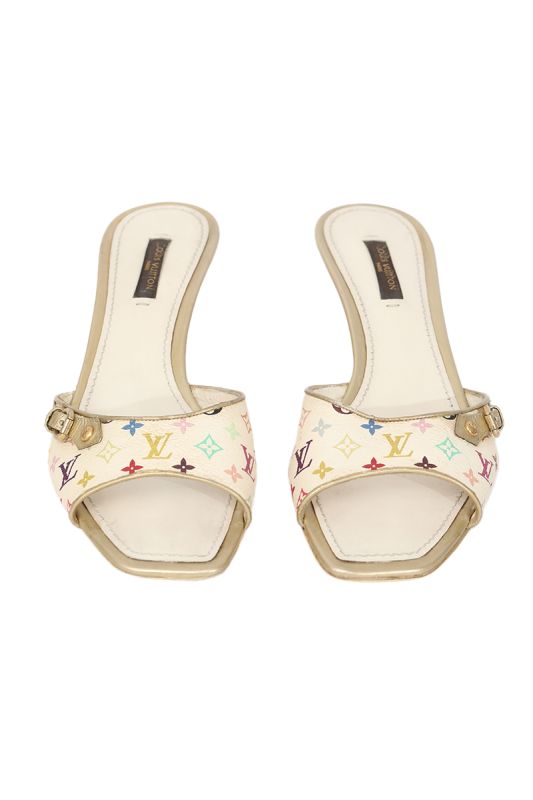Louis Vuitton EU 37 Multicolor Monogram Kitten Heel
