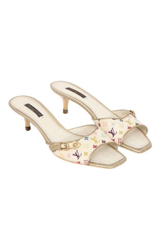Louis Vuitton EU 37 Multicolor Monogram Kitten Heel