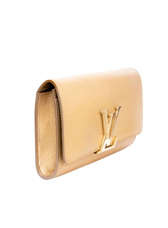 LOUIS VUITTON GOLD CALFSKIN LOUISE CLUTCH BAG