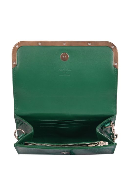 Louis Vuitton Green Croc- effect Shoulder Bag