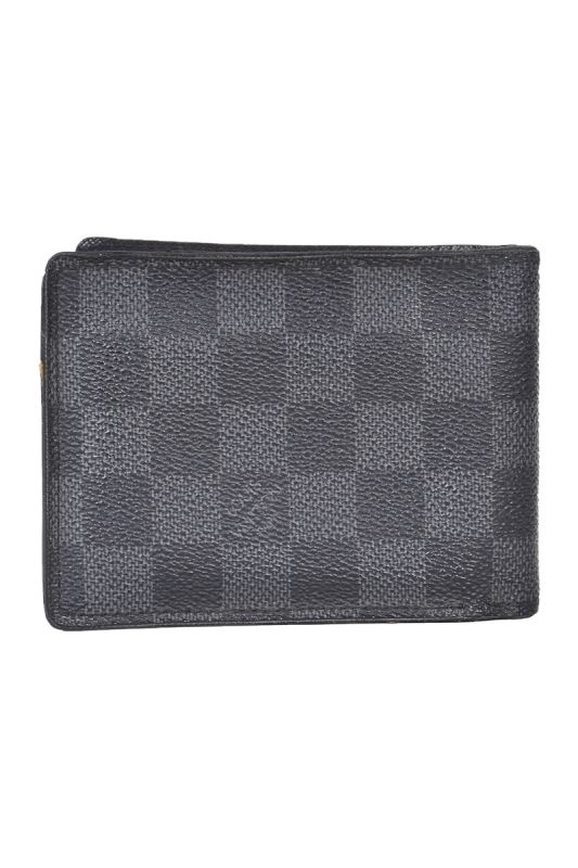 Louis Vuitton Leather Damier Check Wallet