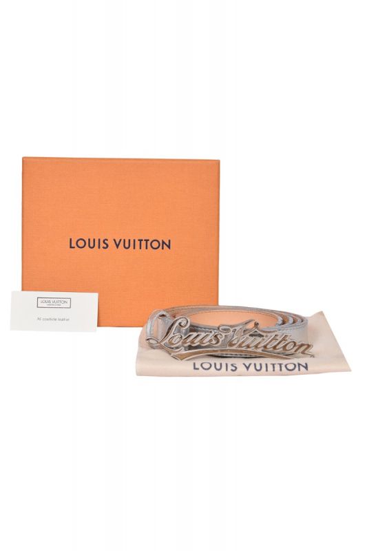 Louis Vuitton Logo Buckle Silver Belt