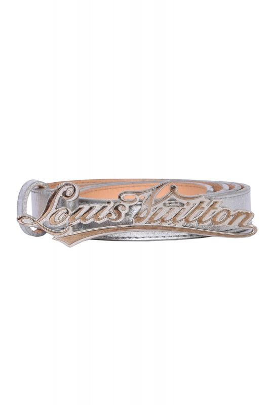 Louis Vuitton Logo Buckle Silver Belt
