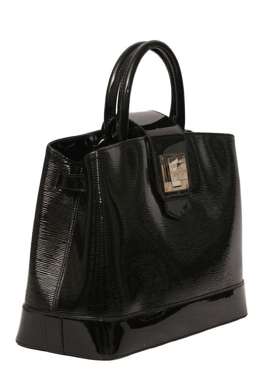 LOUIS VUITTON MIRABEAU GM BLACK ELECTRIC EPI PATENT BAG