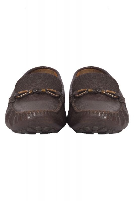 Louis Vuitton Moccasin Brown Leather Loafers