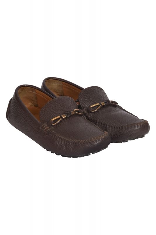 Louis Vuitton Moccasin Brown Leather Loafers