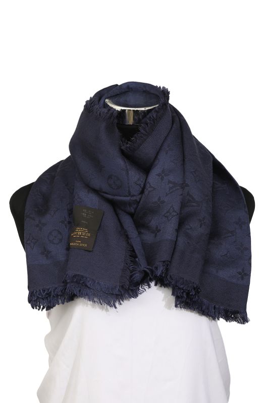 Louis Vuitton Monogram Blue Shawl