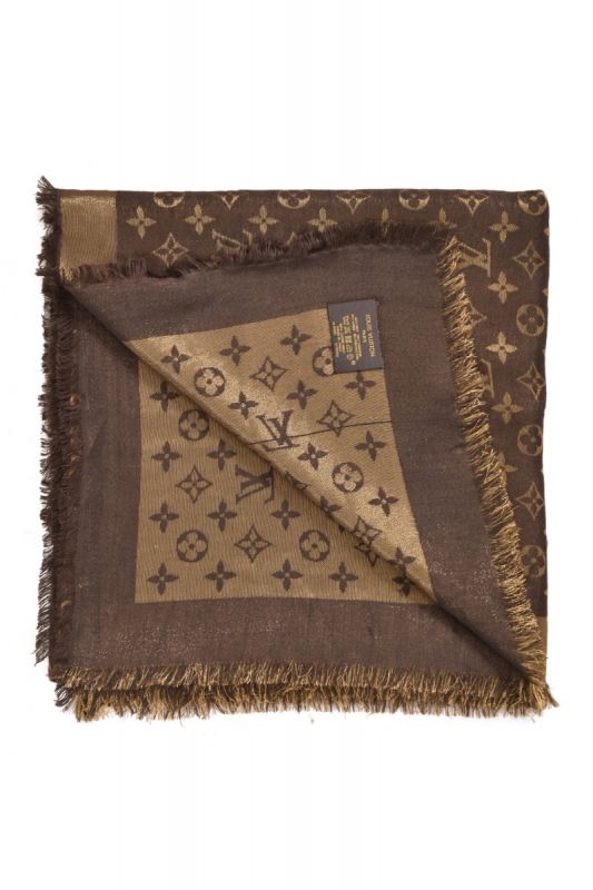 Louis Vuitton Monogram Brown Shimmer Shawl