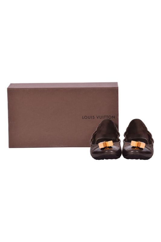 Louis Vuitton Monogram  Cap Toe Leather Ballet Flats