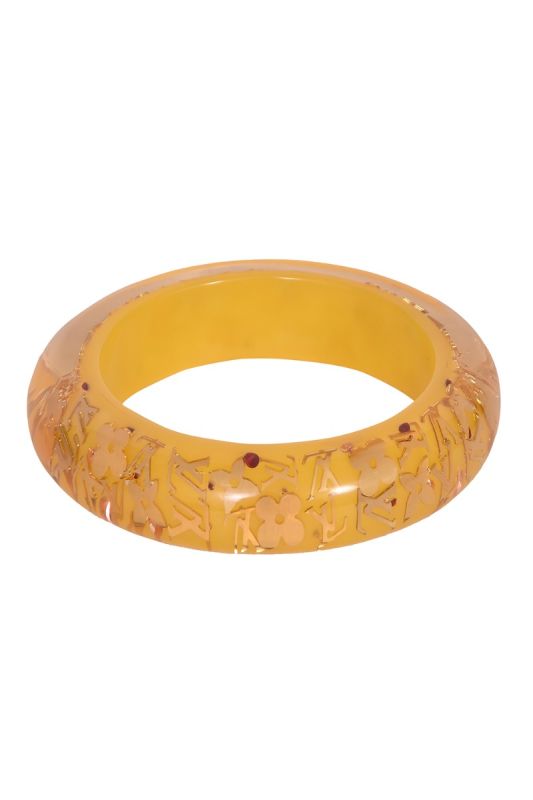 Louis Vuitton Monogram Inclusion Jonc Bracelet In Yellow Resin