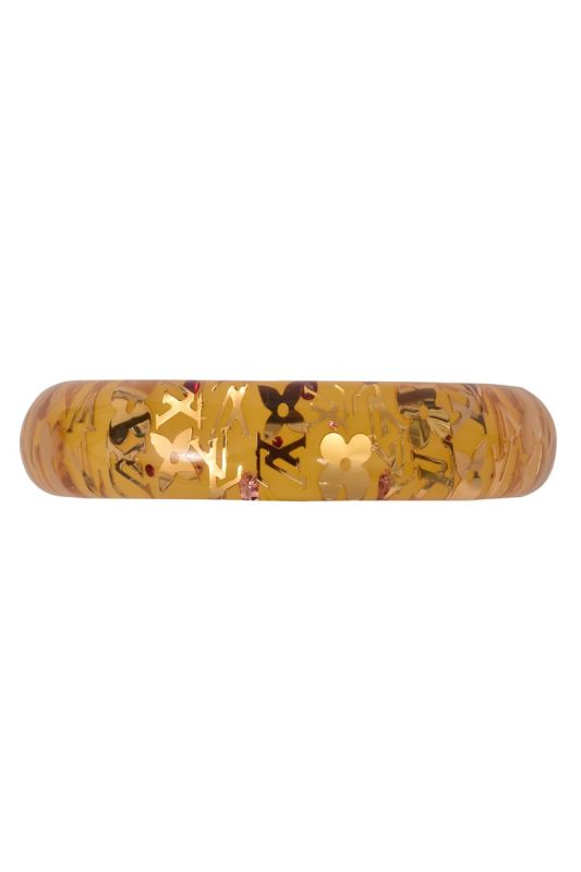 Louis Vuitton Monogram Inclusion Jonc Bracelet In Yellow Resin