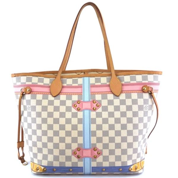 LOUIS VUITTON NEVERFULL MM LIMITED EDITION DAMIER AZUR CANVAS TOTE BAG