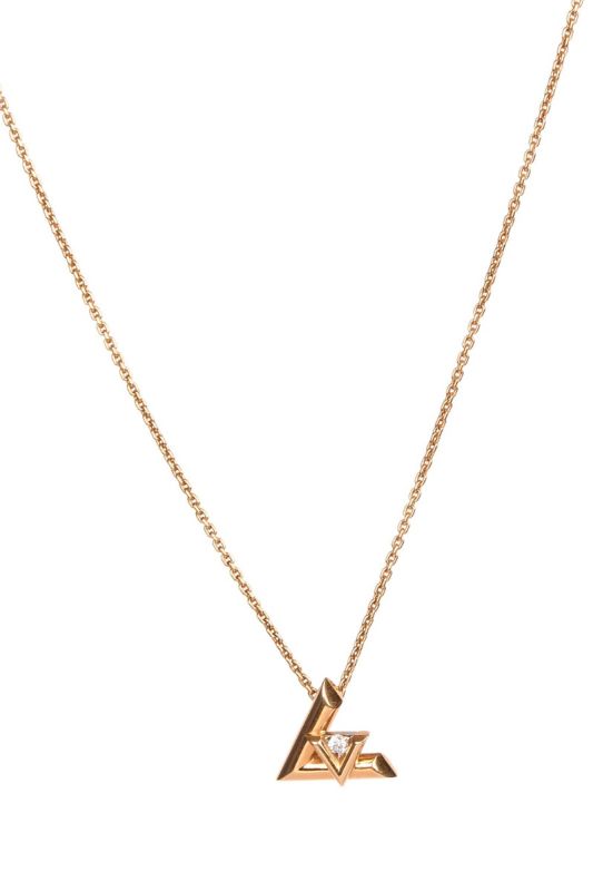 LOUIS VUITTON ONE SMALL VOLT YELLOW GOLD AND DIAMOND PENDANT
