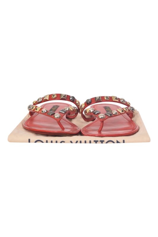 Louis Vuitton Patent Leather Studded Flats