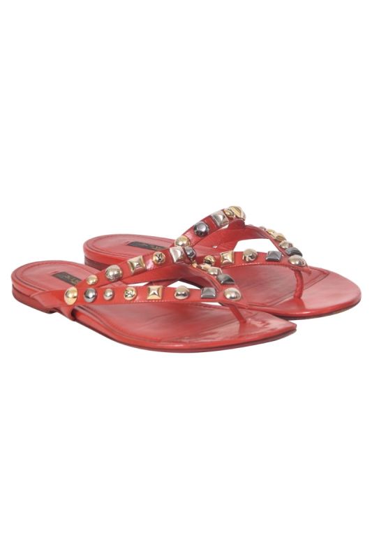 Louis Vuitton Patent Leather Studded Flats