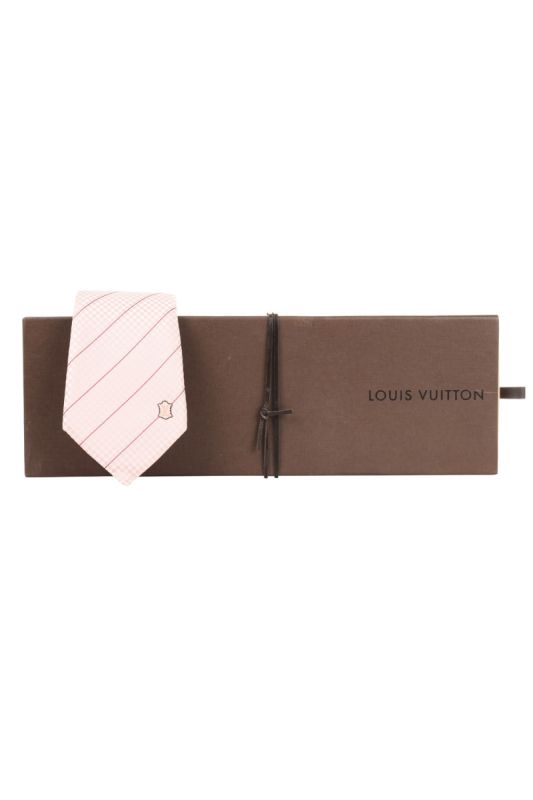 LOUIS VUITTON PINK DAMIER CHECK PATTERN TIE