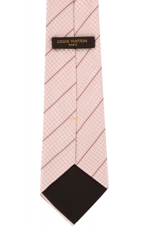 LOUIS VUITTON PINK DAMIER CHECK PATTERN TIE
