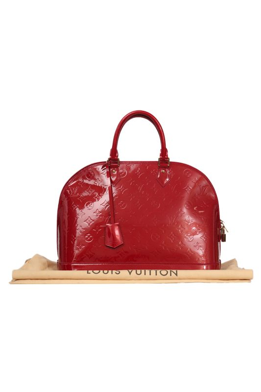 Louis Vuitton Red Monogram Vernis Alma GM Bag