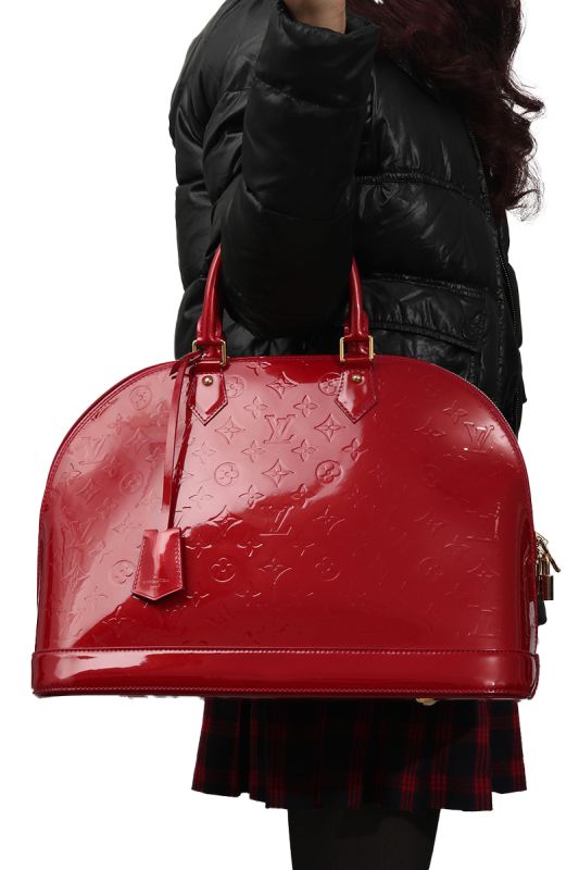 Louis Vuitton Red Monogram Vernis Alma GM Bag
