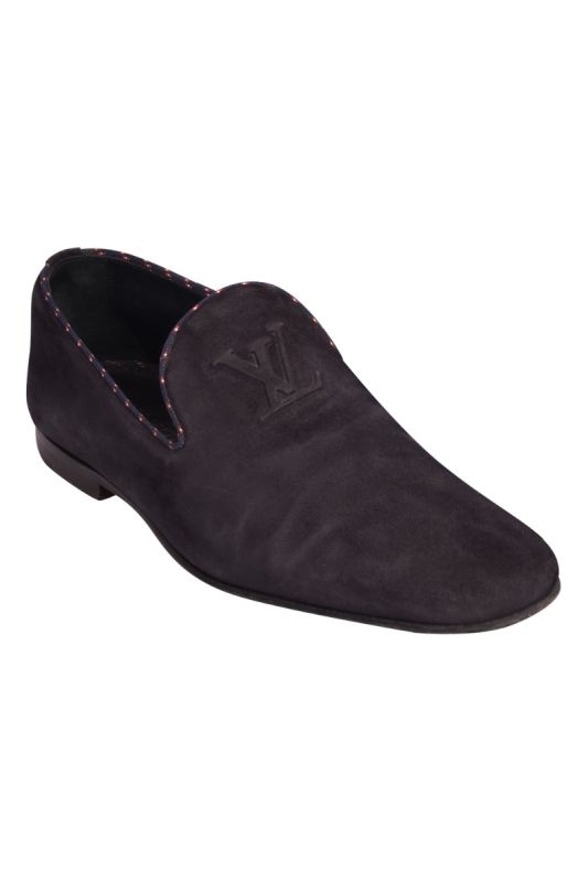 Louis Vuitton Suede Logo Loafers