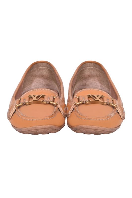 Louis Vuitton Tan Patent Leather Loafers
