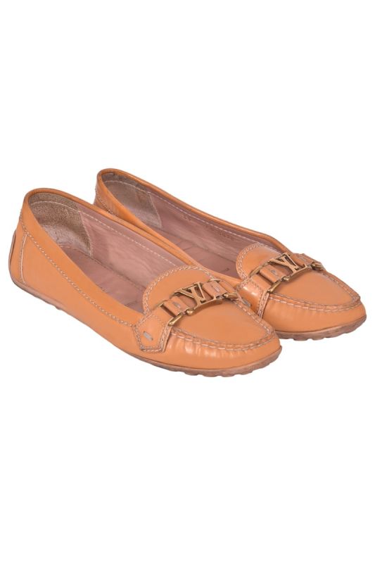 Louis Vuitton Tan Patent Leather Loafers