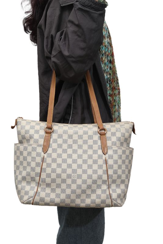 Louis Vuitton Totally MM Damier Azur Canvas Tote Bag