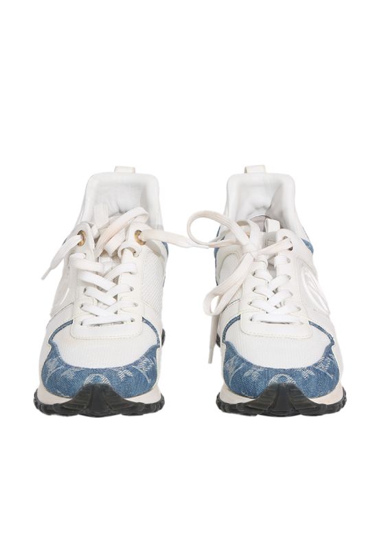 Louis Vuitton White Mesh Fabric and Blue Denim Runners