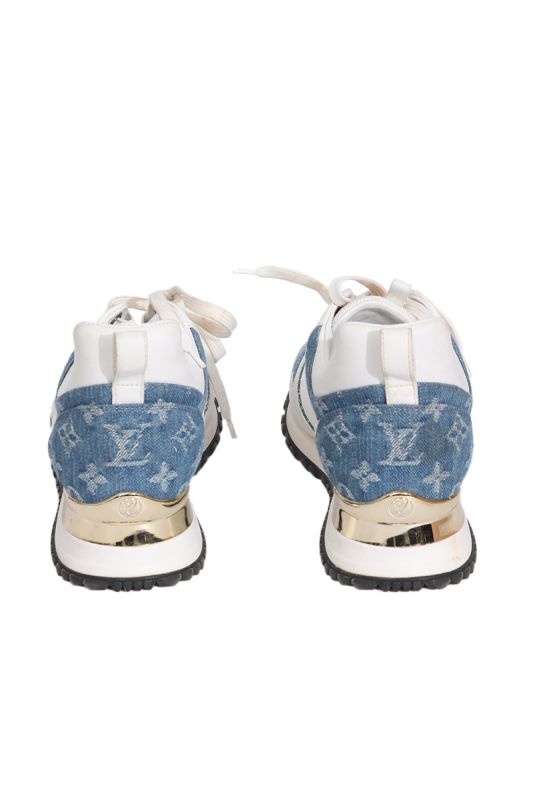 Louis Vuitton White Mesh Fabric and Blue Denim Runners
