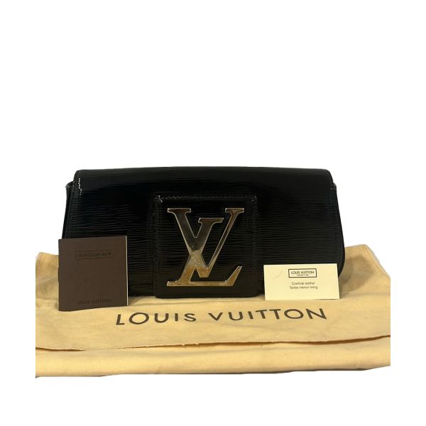 LOUIS VUITTON BLACK EPI LEATHER SOBE CLUTCH